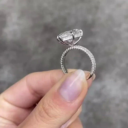 Luxury 9.00 CT Pear Shape Lab Grown Diamond Ring Hidden Halo Engagement Style IGI Certified Bridal Wedding Jewelry Statement Piece for Women