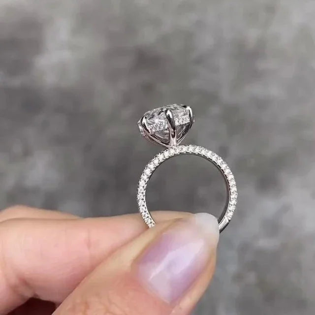 9.70 TCW Pear Lab Grown Diamond Engagement Ring | Hidden Halo Ring | IGI Certified 