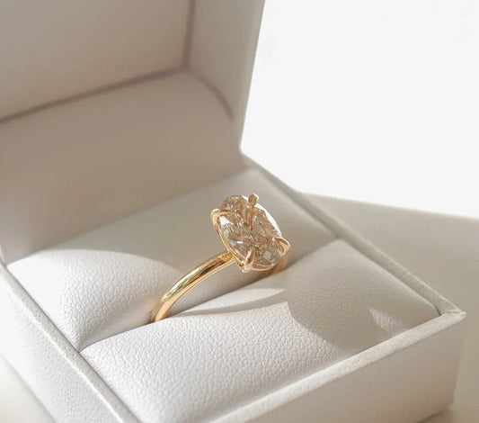 9ct Oval Cut Solitaire Lab Grown Diamond Ring Exquisite Anniversary Engagement Wedding Promise Ring for Women Luxury Elegant Fine Jewelry Gift