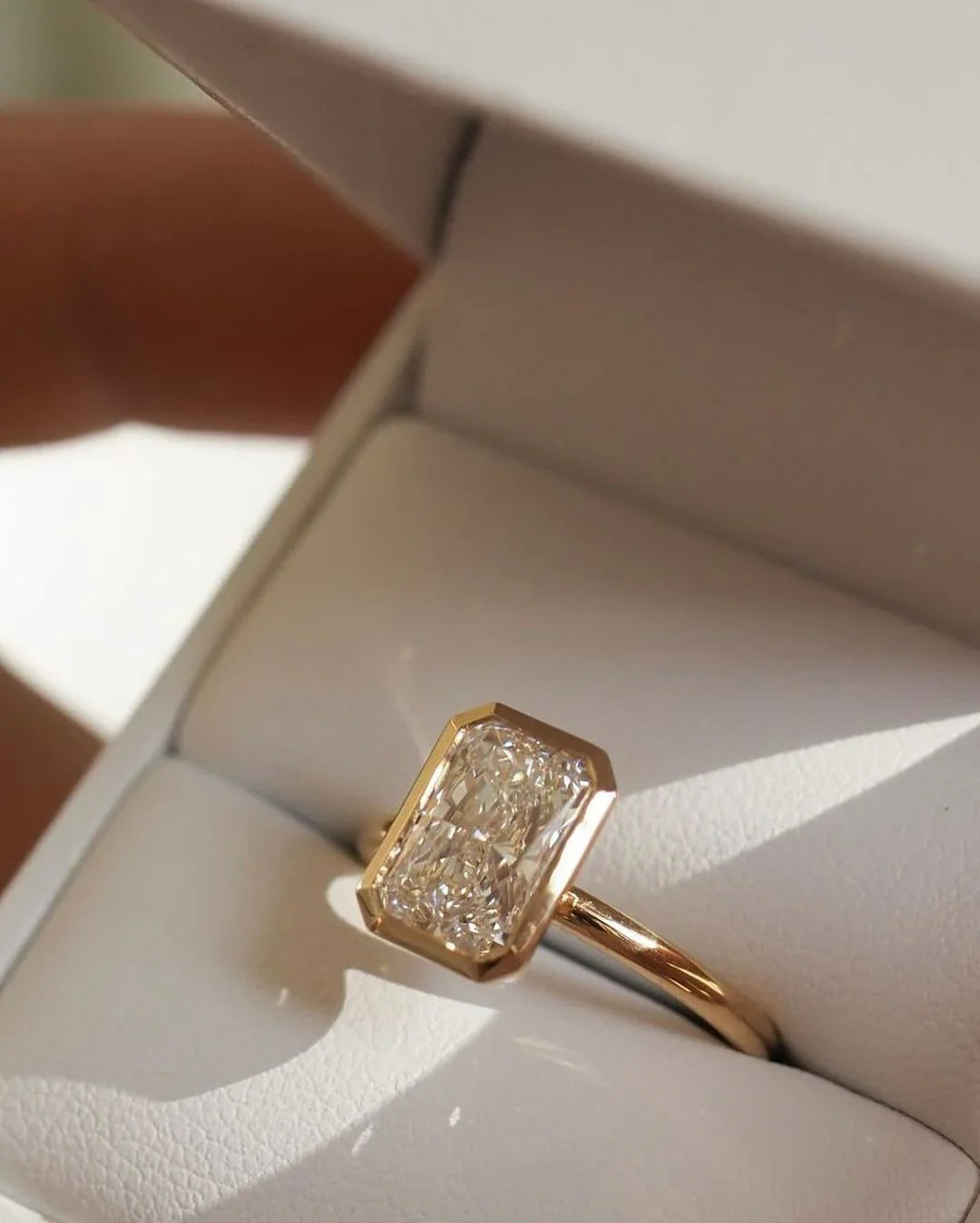 9ct Radiant Full Bezel Lab Grown Diamond Ring Affordable Bridal Jewelry for Women Diamond Engagement and Wedding Ring 