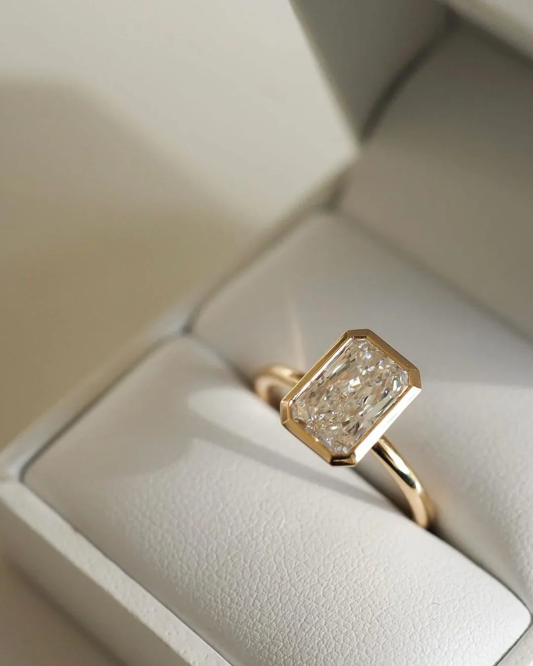 9ct Radiant Full Bezel Lab Grown Diamond Ring Affordable Bridal Jewelry for Women Diamond Engagement and Wedding Ring 