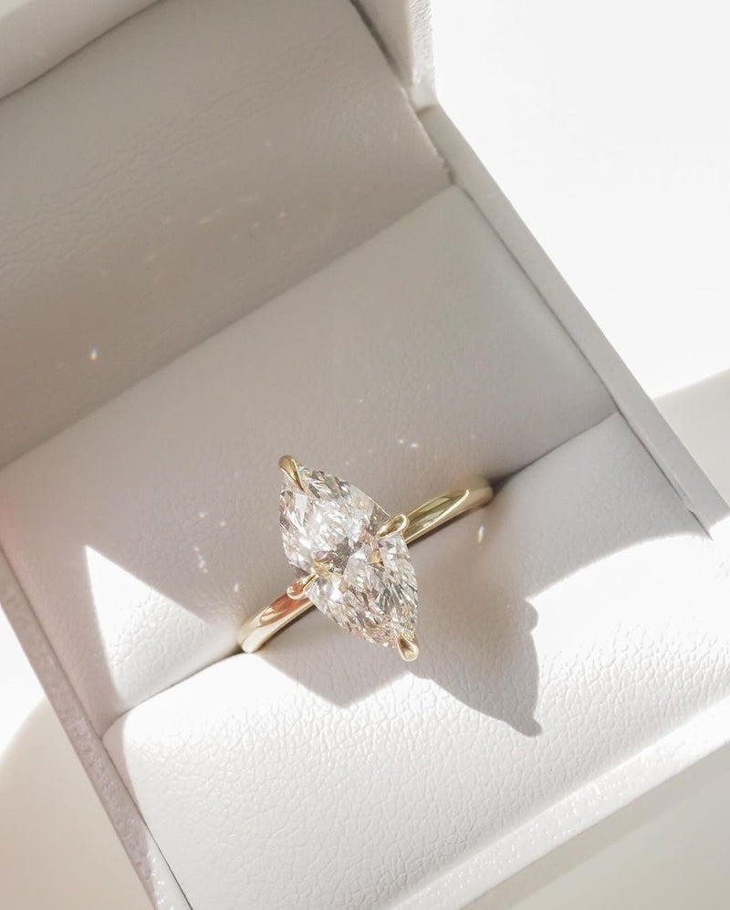 6ct Marquise Cut Solitaire Lab Grown Diamond Ring Timeless Diamond Engagement Ring Best Wedding Ring and Gift for Women