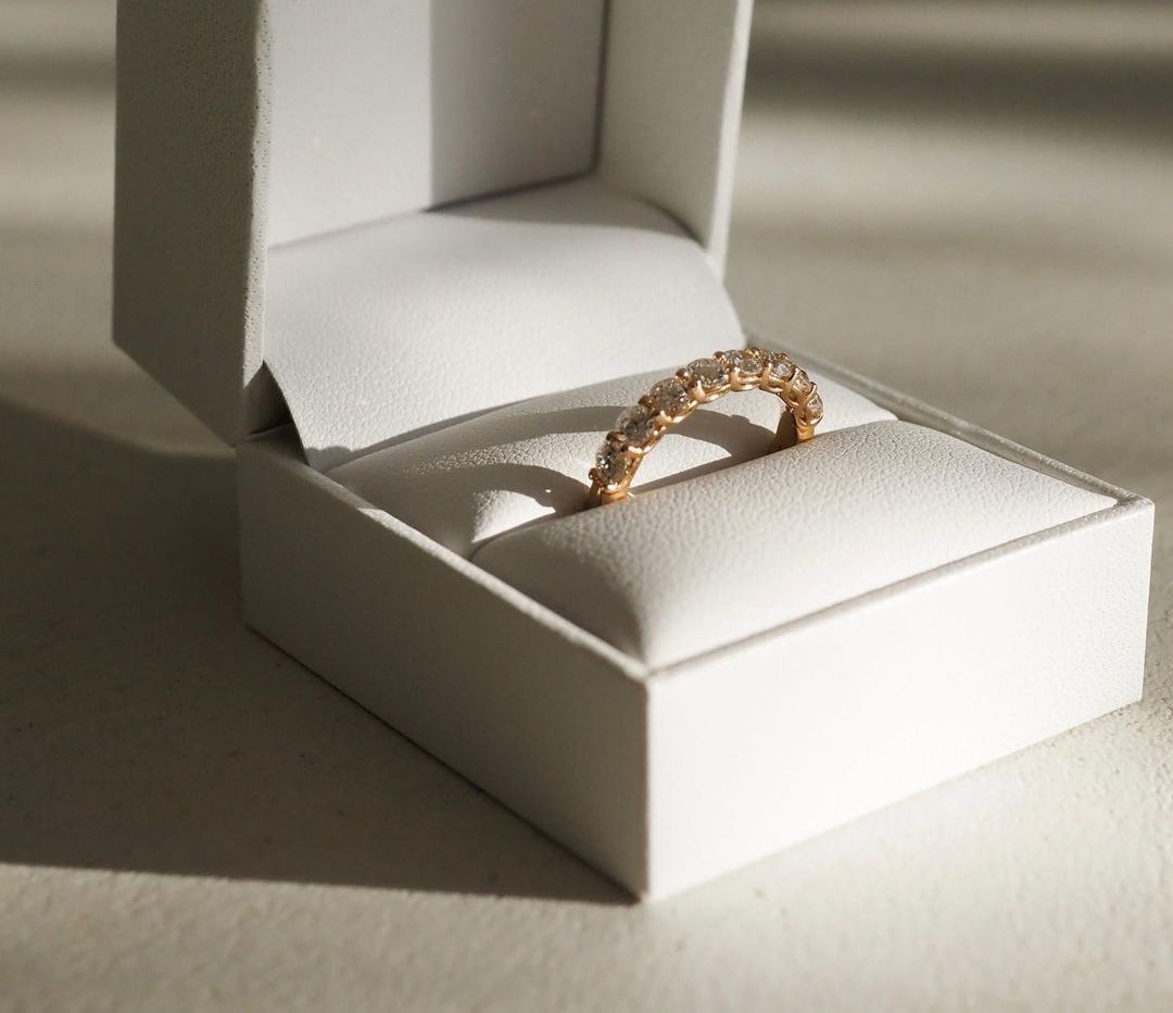 3mm Round Array Lab Grown Diamond Half Band Ring Eternity Band Refined gold ring with diamonds, a luxurious accessory for every woman. Luxurious handcrafted diamond gold ring with a unique vintage-inspired design. Full Eternity Band Stackable Infinity Ring Wedding Band Stacking Ring old Eternity Ring Diamond Eternity Wedding Band Ring Full Eternity Diamond Ring Half Eternity band Ring set ring for women diamond Band Ring band ring gold Band Ring Design Ring Jewelry pretty Ring delicate Ring