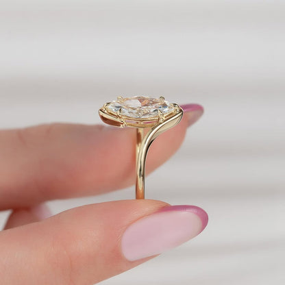 2.0ct Marquise Cut Lab grown Diamond Solitaire Ring With Bypass Shank Band