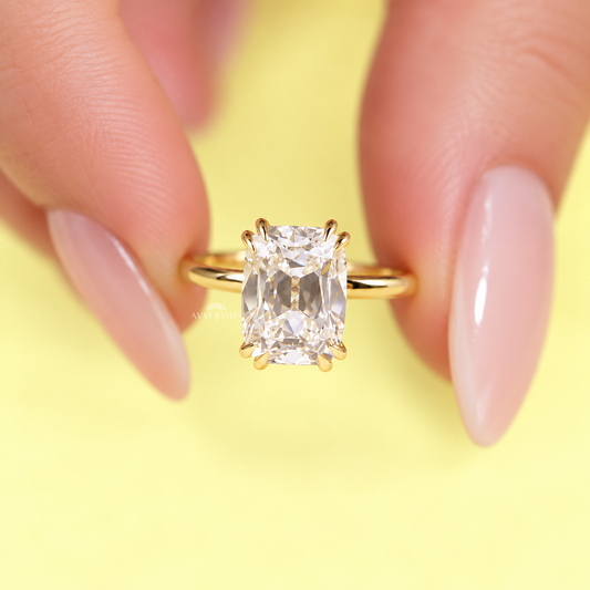 2.00ct Old Mine Cushion Cut Lab Grown Diamond Engagement Ring, Vintage Inspired Bridal Jewelry with IGI Certification