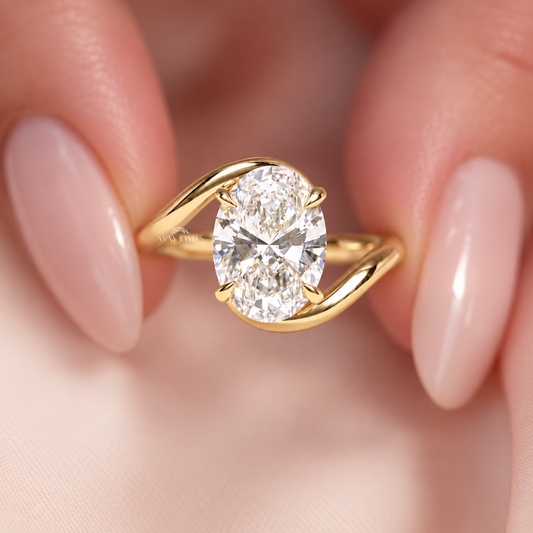 3.00ct Oval Cut Lab Grown Diamond Engagement Ring, Elegant Bridal Wedding Jewelry with IGI Certification for Her
