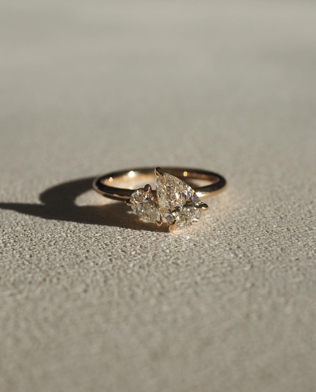 2.0TCW Duet Pear Toi Et Moi lab Grown Diamond Ring Engagement Ring, Wedding Ring, Surprise Gift For Her