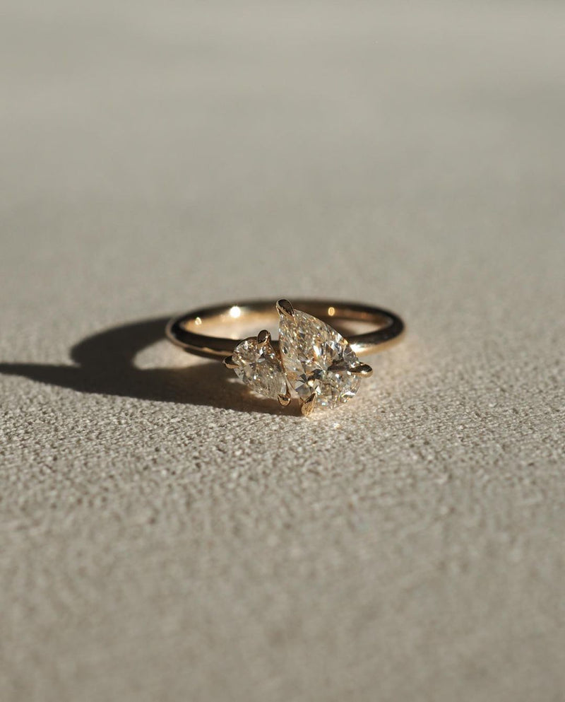 2.0TCW Duet Pear Toi Et Moi lab Grown Diamond Ring Engagement Ring, Wedding Ring, Surprise Gift For Her