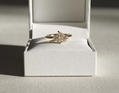 2.0TCW Duet Pear Toi Et Moi lab Grown Diamond Ring Engagement Ring, Wedding Ring, Surprise Gift For Her