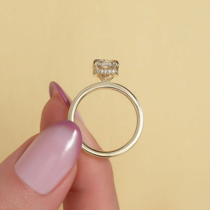 2.0ct Cushion Cut Lab grown Diamond Engagement Ring Hidden Halo IGI Certified