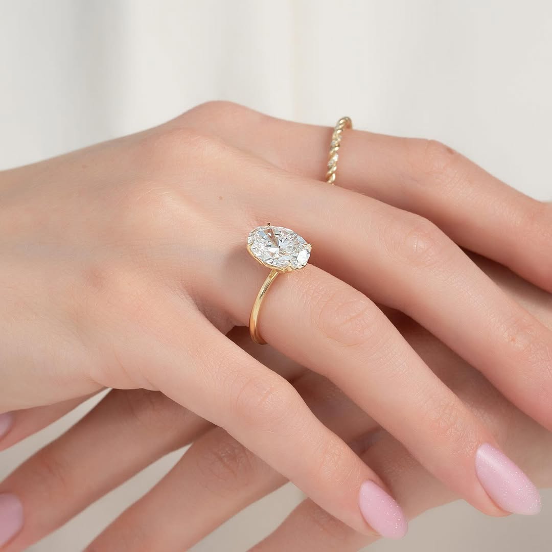 4.0ct Oval Cut Lab Grown Diamond Solitaire Ring