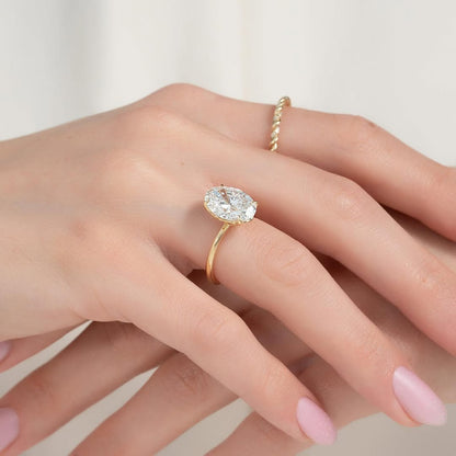 4.0ct Oval Cut Lab Grown Diamond Solitaire Ring