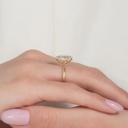 4.0ct Oval Cut Lab Grown Diamond Solitaire Ring