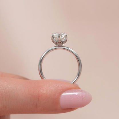 2.50ct Pear Cut Lab Grown Diamond Engagement Ring Hidden Halo IGI Certified