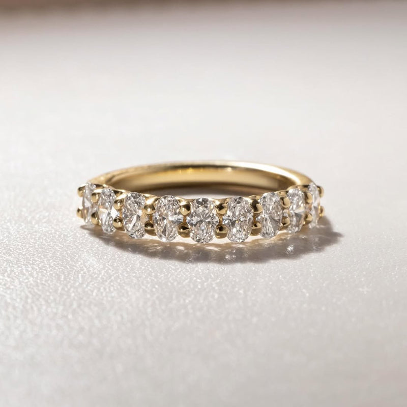 1.50ct Oval Cut Half Eternity Lab Grown Diamond Ring