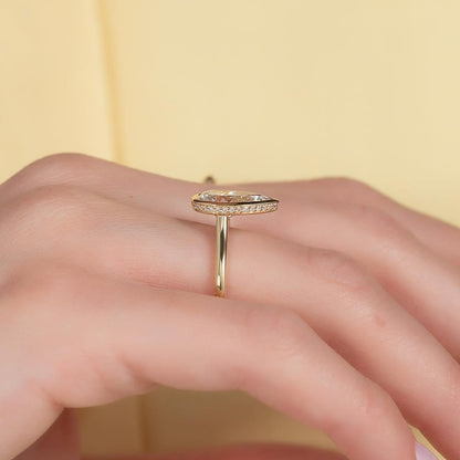 2.0ct Pear Cut Lab grown Diamond Engagement Ring Full Bezel IGI Certified