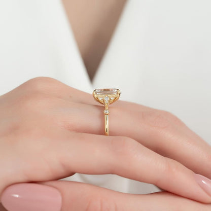 2.5ct Emerald Cut Lab Grown Diamond Engagement Ring IGI Certified