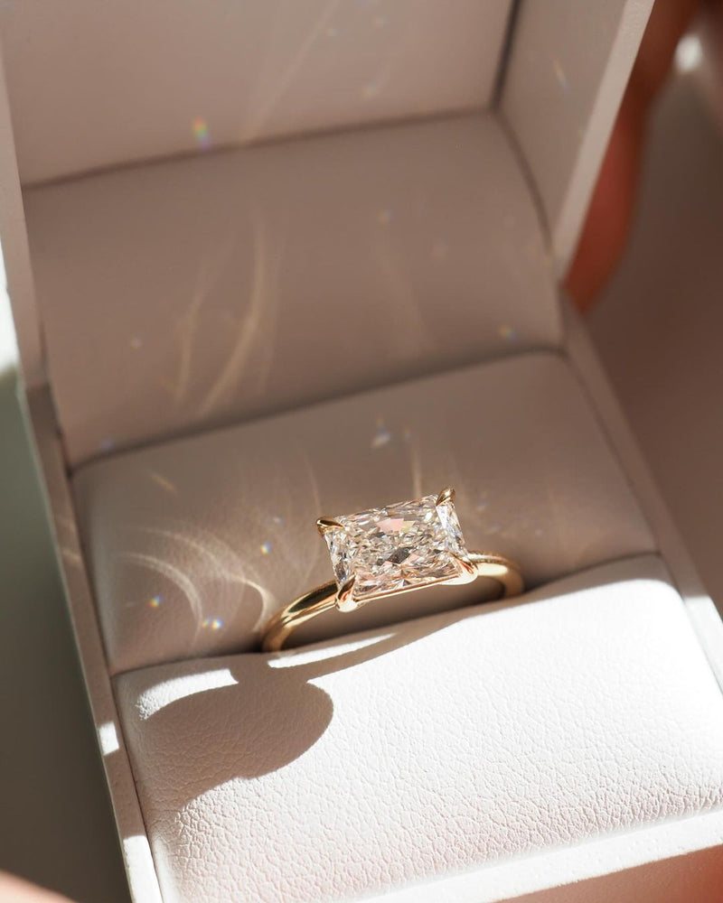 5ct Radiant Cut Lab Drown Diamond Solitaire Ring Luxurious diamond Ring, Wedding Ring, Anniversary and Promise Ring For Her