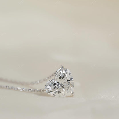 pendant set with a 3 carat Heart cut diamond in white gold
