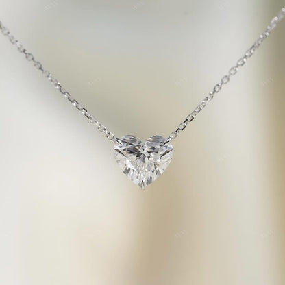 pendant set with a 3 carat Heart cut diamond in white gold