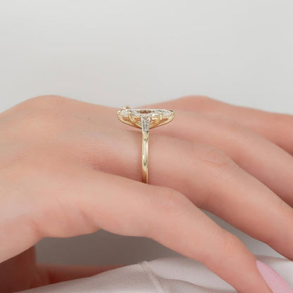 2.0ct Marquise Cut Lab Grown Diamond Engagement Ring Cathedral Shank IGI Certified