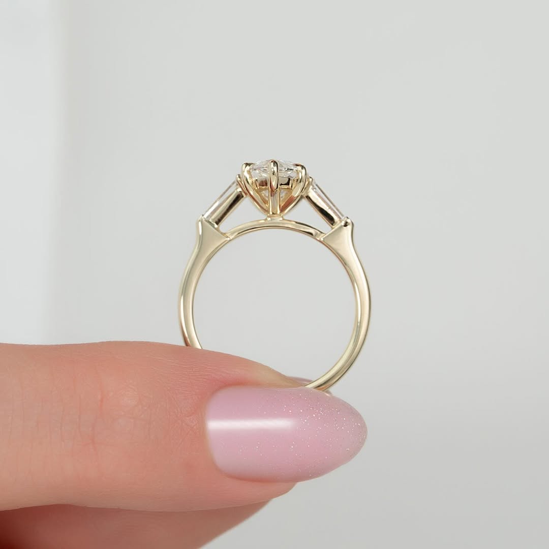 2.0ct Marquise Cut Lab Grown Diamond Solitaire Ring With Cathedral Shank