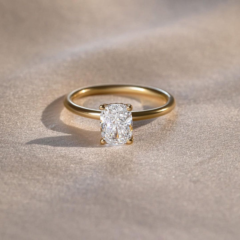 4.0ct Oval Cut Hidden Halo Lab Grown Diamond Ring Classic Minimalist Engagement Ring, Wedding Ring, Marriage Gift for Her/Women