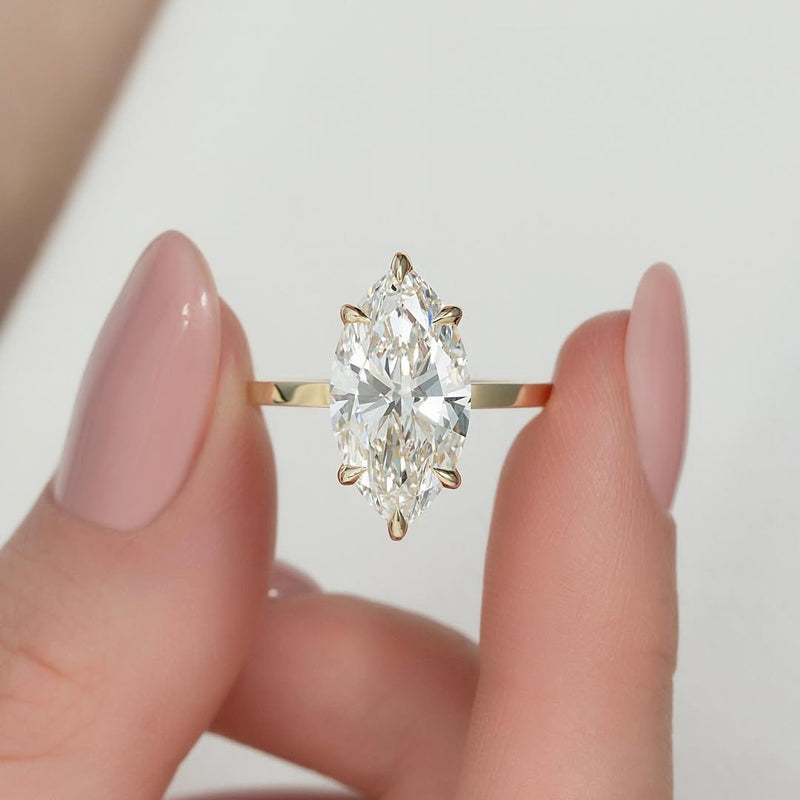 5.0ct Marquise Cut Lab Grown Diamond Solitaire Ring