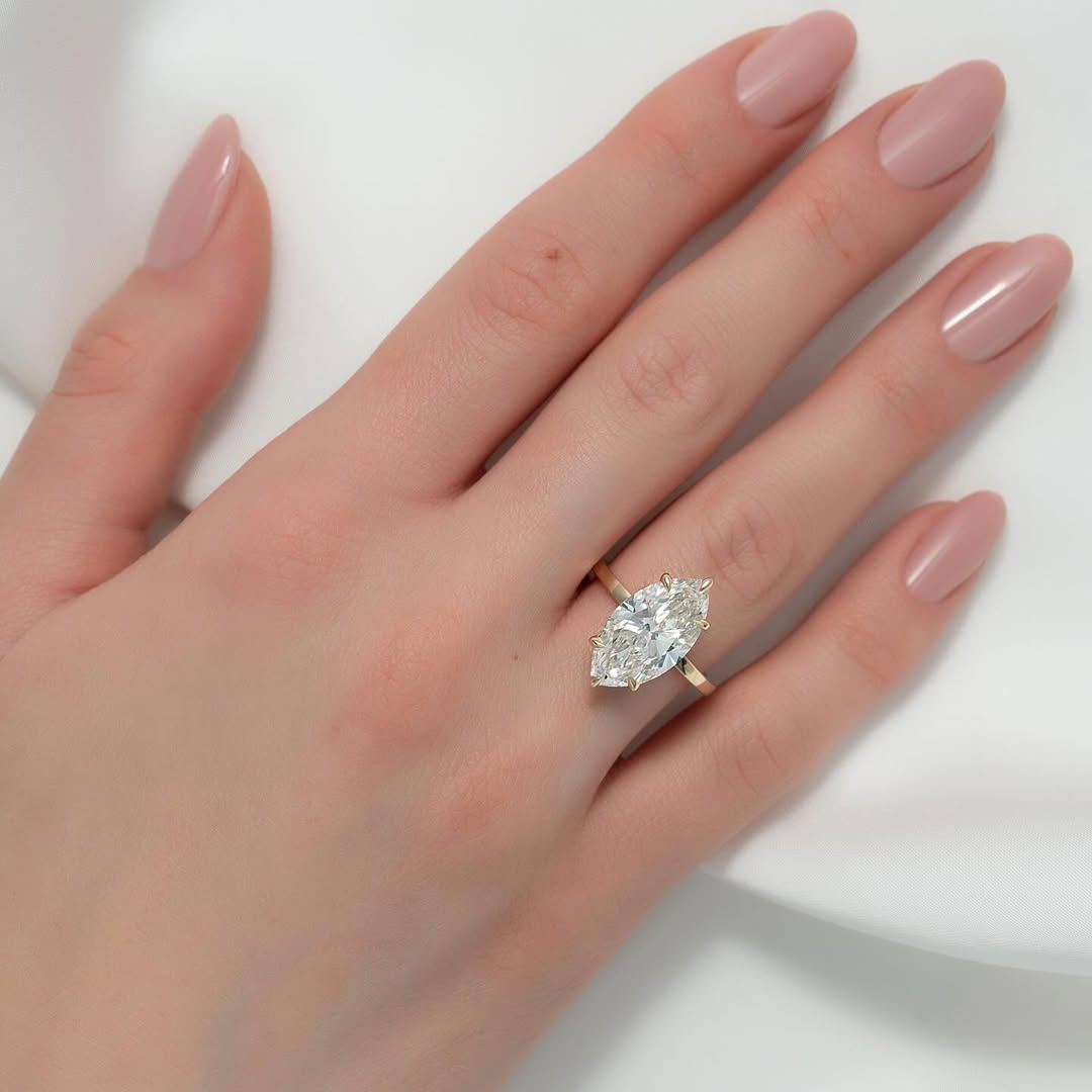 5.0ct Marquise Cut Lab Grown Diamond Solitaire Ring