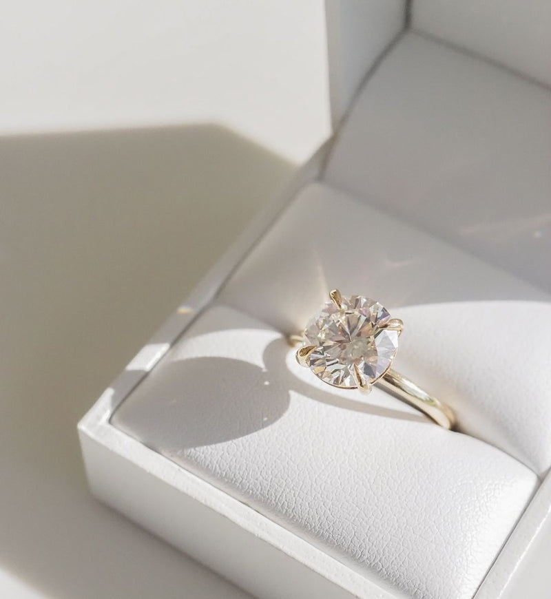 7ct Round Cut Solitaire Lab Grown Diamond Ring Modern Minimalist Engagement Ring, Wedding Ring, and Romantic Promise Gift for Her