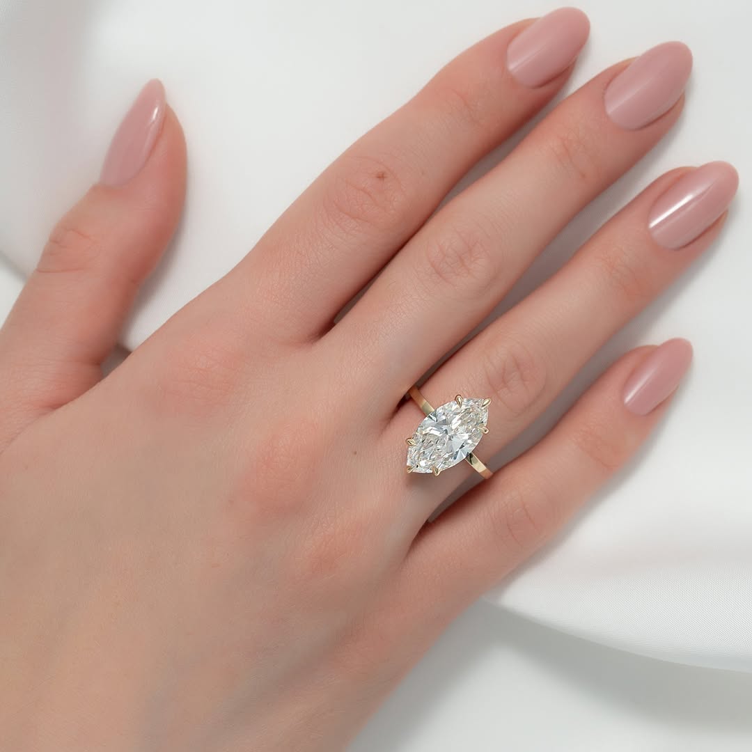 5.0ct Marquise Cut Lab Grown Diamond Solitaire Ring