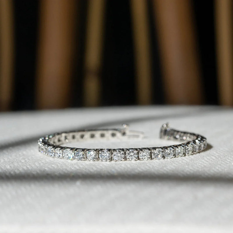 Bracelet 3MM Band Round Diamond Bracelet