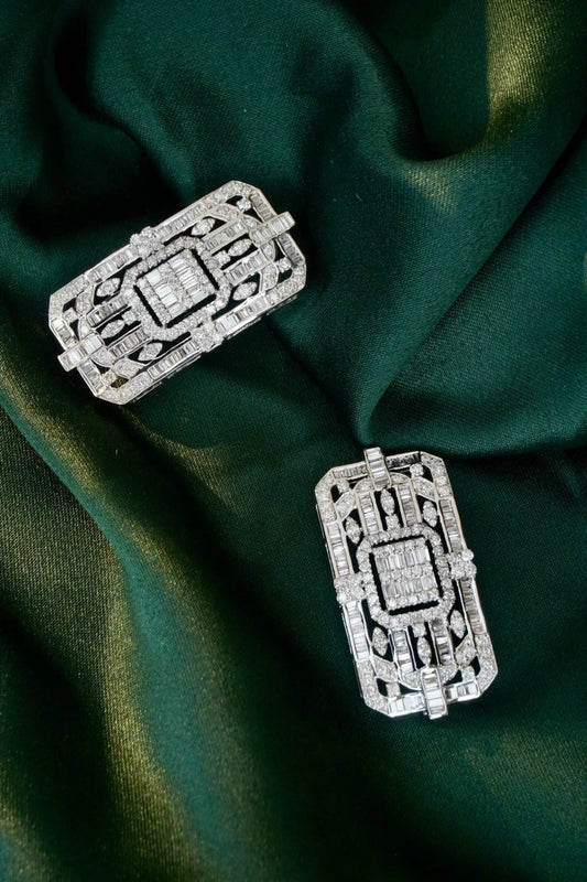 Diamond Bracelet with Diamond Clasp and Alligator Strap 