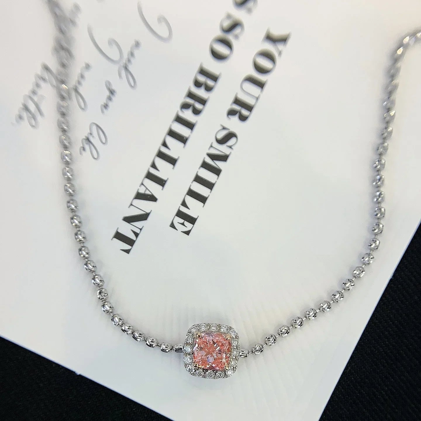 Elegant 1.20tcw Pink Cushion & White Halo Lab Diamond Bracelet | VVS–VS Clarity 