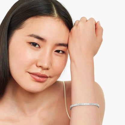 Emerald Lab Grown Diamond Tennis Bracelet, EF Color, VS Clarity, IGI Certified Carat Weight : 10.00tcw 