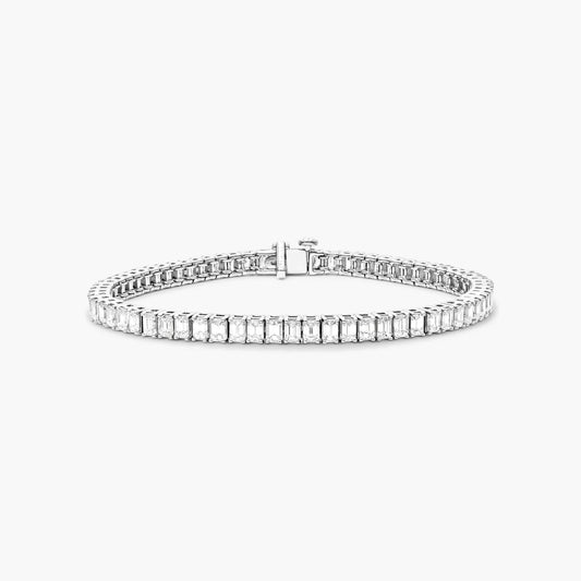 Emerald Lab Grown Diamond Tennis Bracelet, EF Color, VS Clarity, IGI Certified Carat Weight : 10.00tcw 