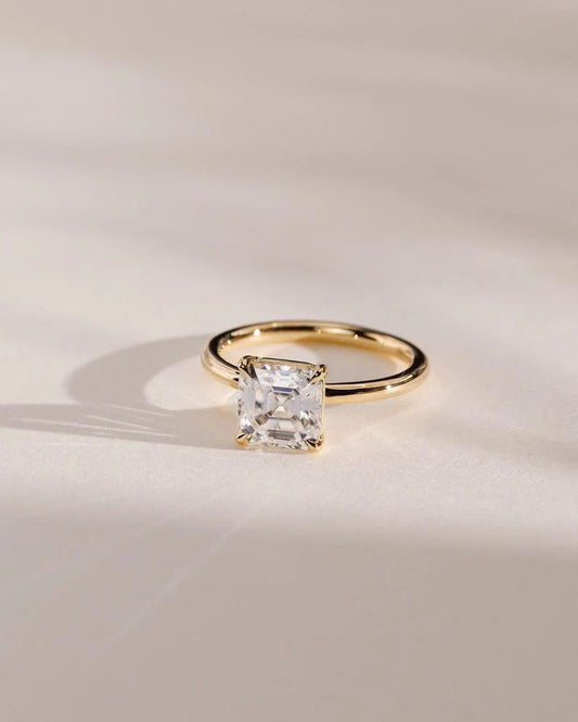 Asscher 2.50ct Lab Diamond Ring Solitaire Bridal Ring For Her Surprise Gift Best Proposal Ring