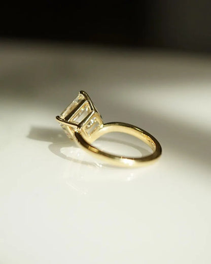 Asscher 3.50ct Lab Grown Diamond Ring Solitaire Forever One Ring Unique Bridal Proposal Ring