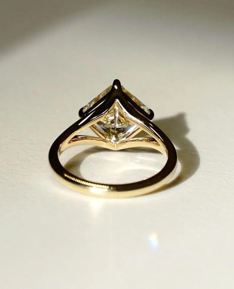 Asscher 2.9ct Lab Grown Diamond Ring Solitaire Wedding Ring Unique Bridal Ring Birthday Gift