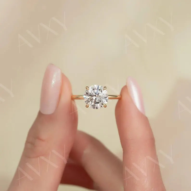 Round 2.00CT Lab Grown Diamond Solitaire Engagement Ring Anniversary Gift For Her Unique Bridal Ring Proposal Ring Gift For Girlfriend