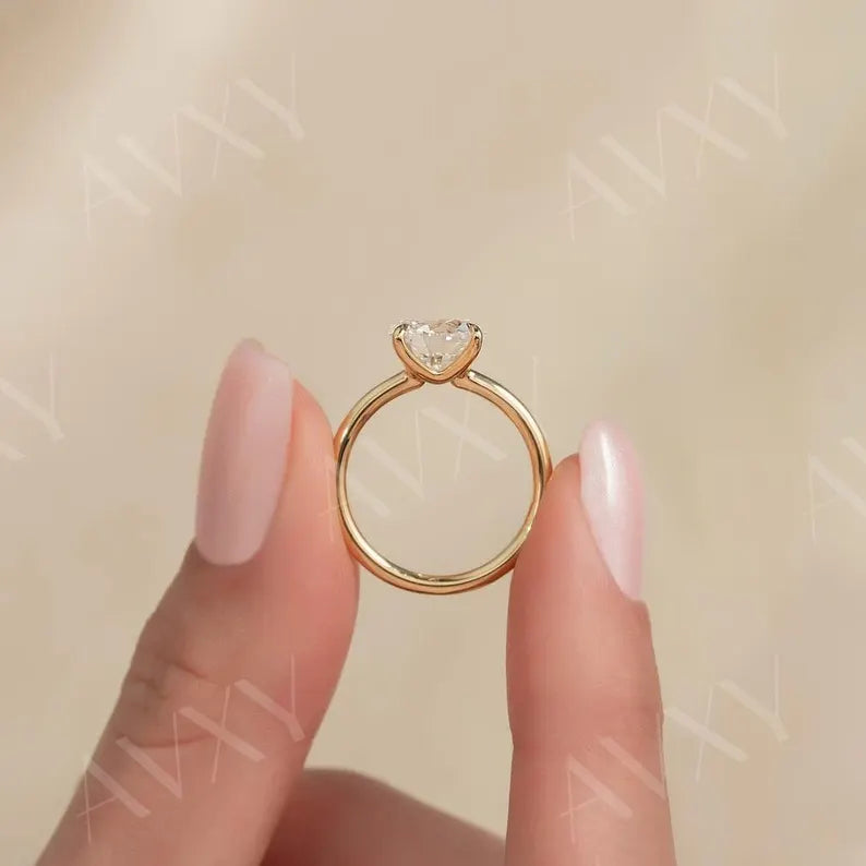 Round 2.00CT Lab Grown Diamond Solitaire Engagement Ring Anniversary Gift For Her Unique Bridal Ring Proposal Ring Gift For Girlfriend