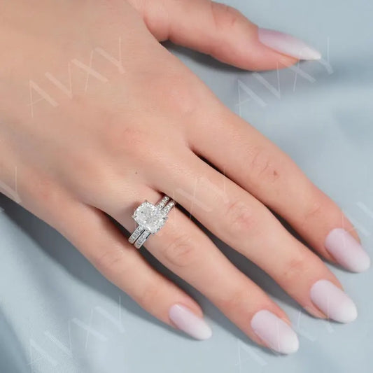 2.0ct Cushion Lab Grown Diamond Hidden Halo With Double Pave Band Engagement Ring Anniversary Ring Gift For Girlfriend