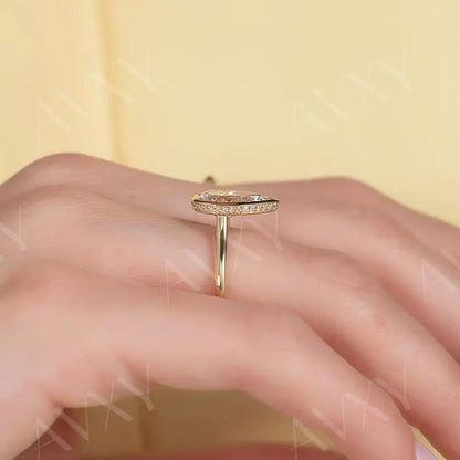 2.00CT Pear Lab Grown Diamond Engagement Ring Hidden Halo Solitaire IGI Certified