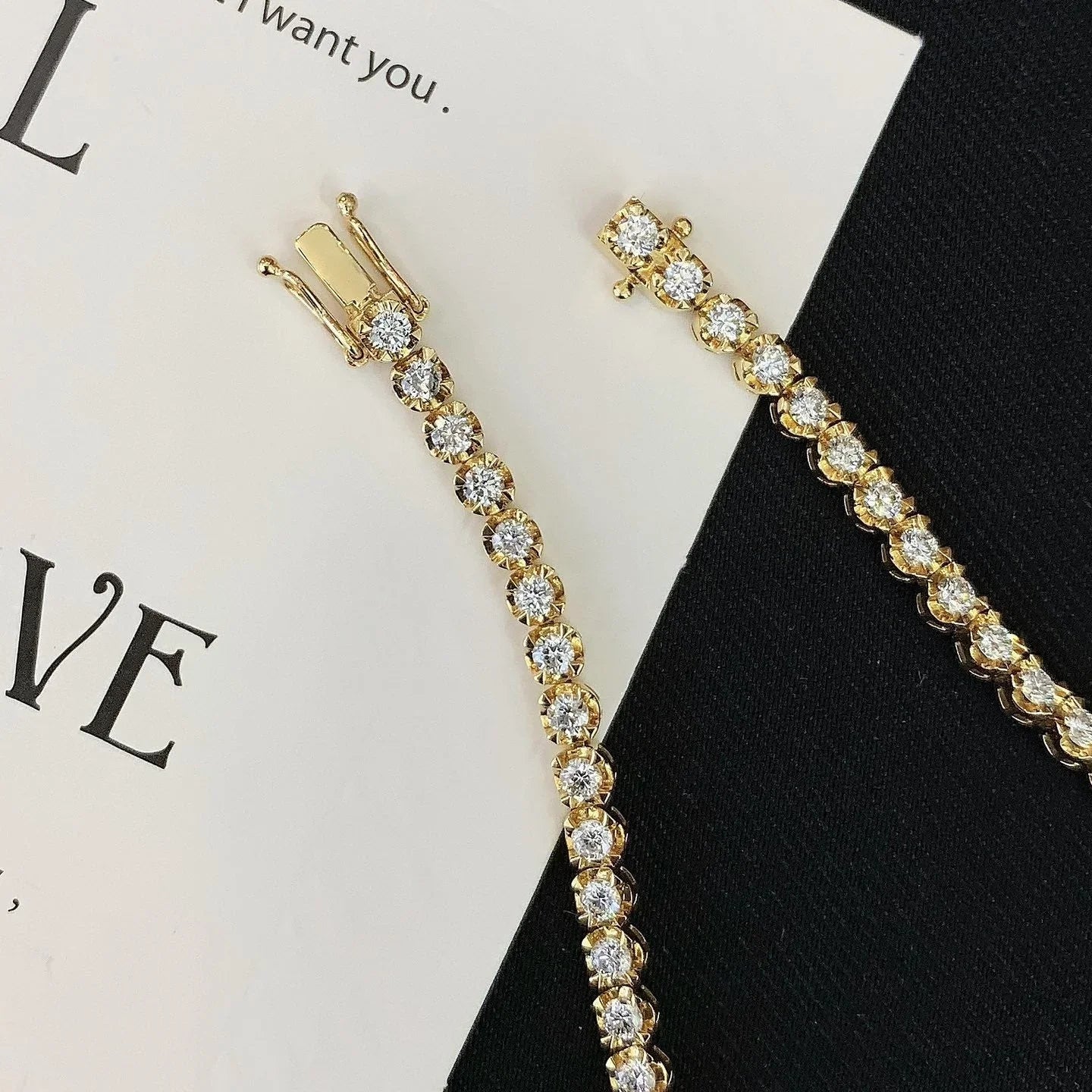 Luxury 6.50tcw Lab Diamond Tennis Bracelet | Yellow Gold | Bezel Design | IGI Certified 