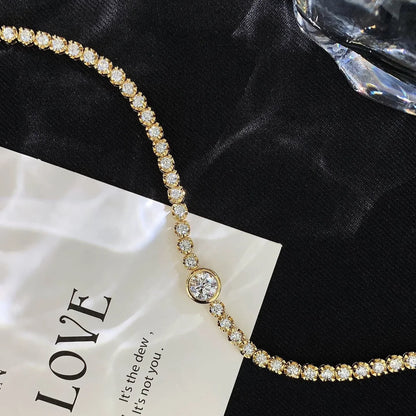 Luxury 6.50tcw Lab Diamond Tennis Bracelet | Yellow Gold | Bezel Design | IGI Certified 