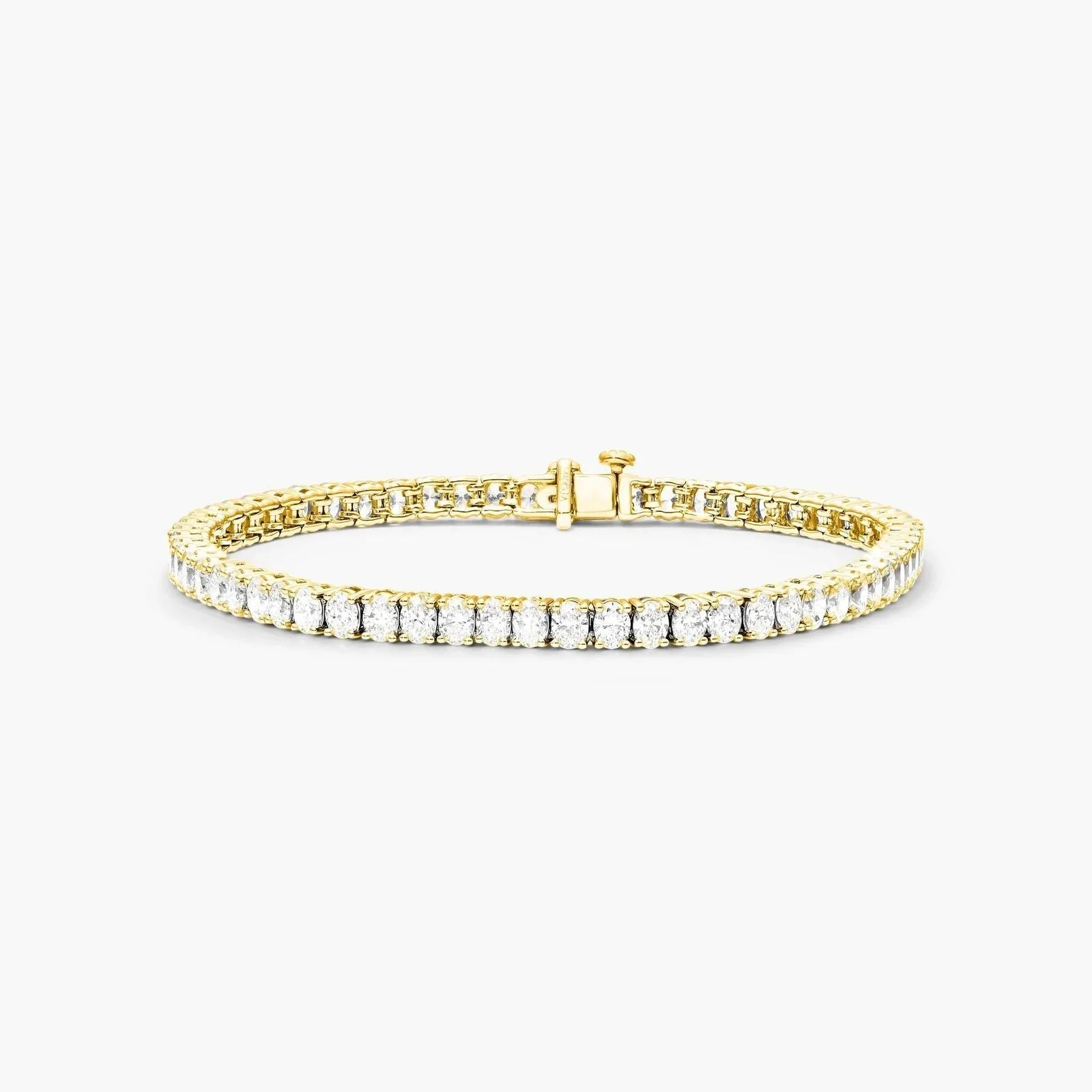 Oval 5 Carat Shape Lab Grown Diamond Tennis Bracelet, EF Color, VS Clarity, IGI Certificate 
