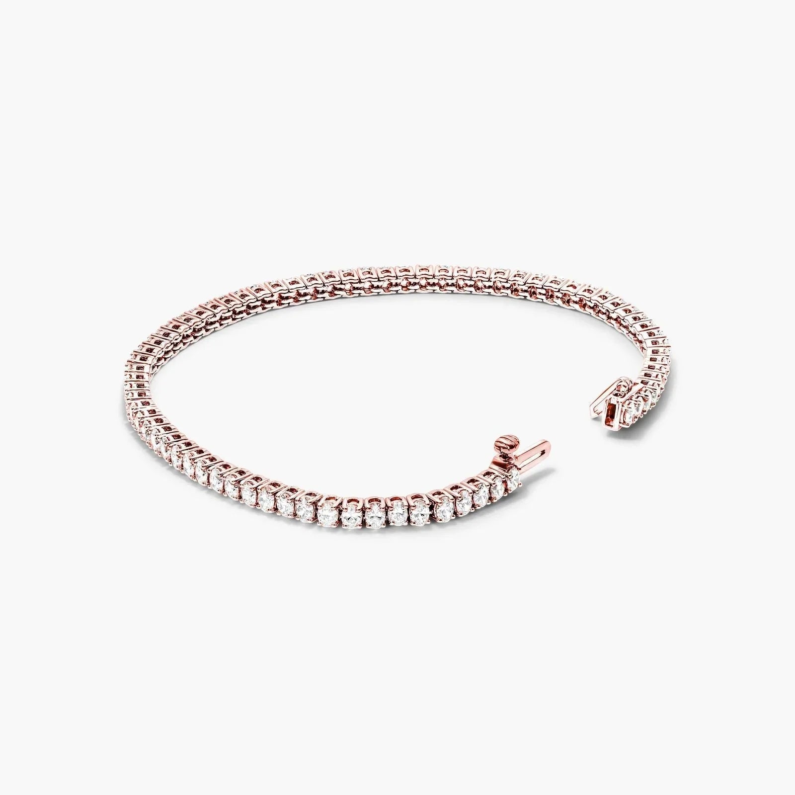 Oval 5 Carat Shape Lab Grown Diamond Tennis Bracelet, EF Color, VS Clarity, IGI Certificate 