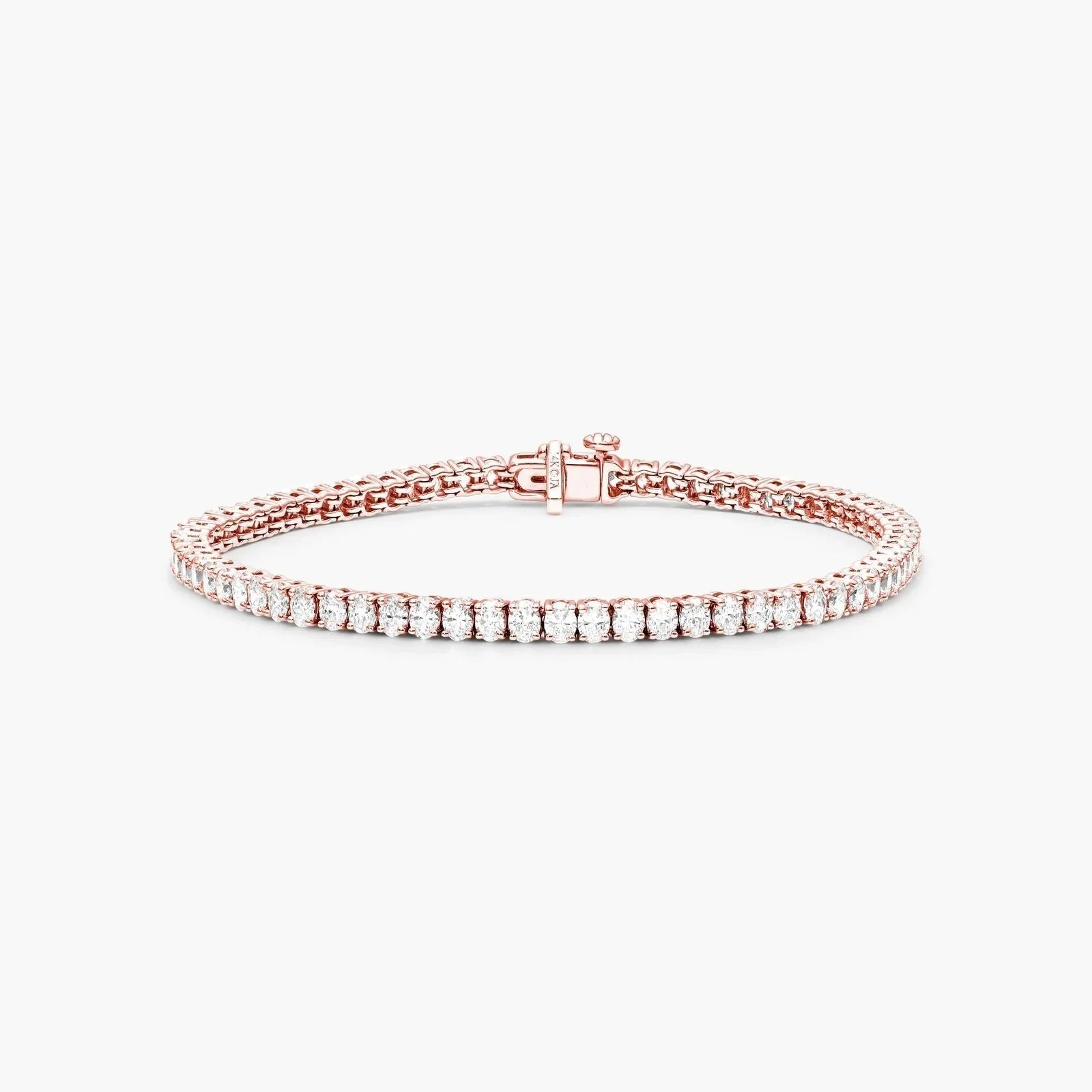Oval 5 Carat Shape Lab Grown Diamond Tennis Bracelet, EF Color, VS Clarity, IGI Certificate 