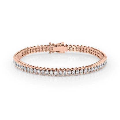 Oval Lab Grown Diamond Bezel Tennis Bracelet, EF Color, VS Clarity, IGI Certificate 