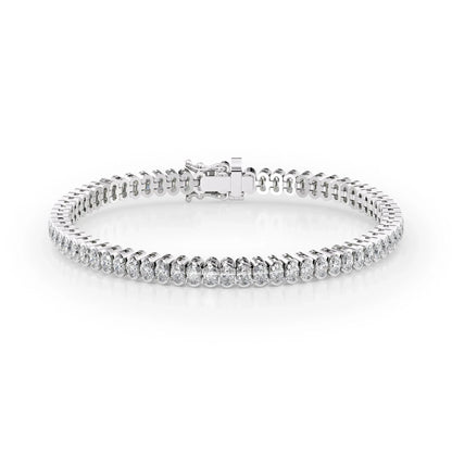 Oval Lab Grown Diamond Bezel Tennis Bracelet, EF Color, VS Clarity, IGI Certificate 